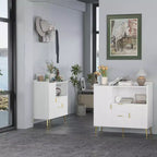 Set di 2 Madie Moderne con Cassetti, Credenze Contenitore da 100 cm con Ripiani e Ante per Cucina Sala da Pranzo