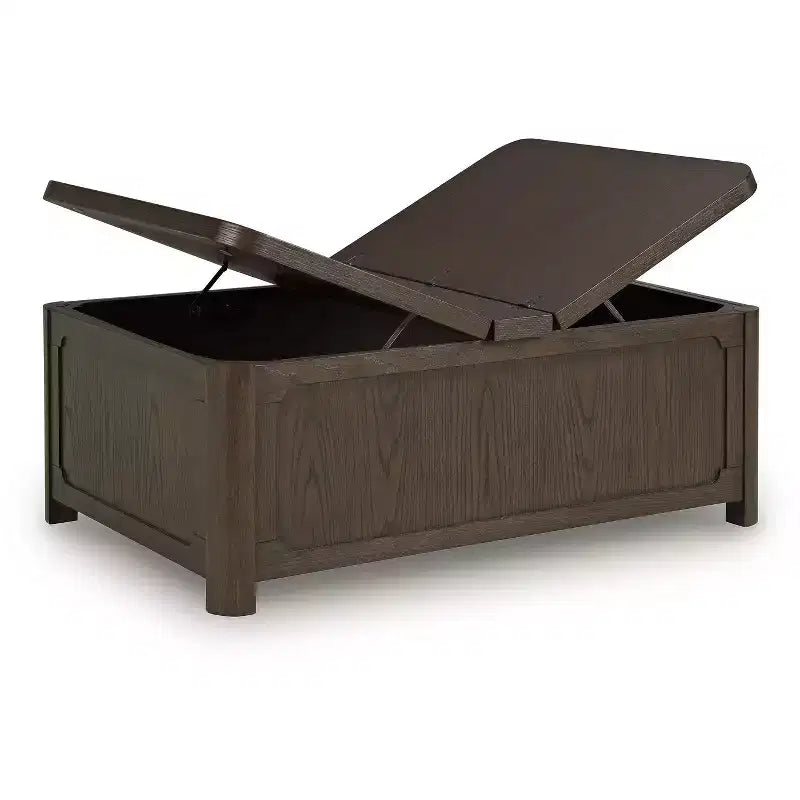 Tavolino da caffè Signature Design by Ashley Breckington con piano sollevabile, marrone scuro con contenitore a baule