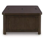 Tavolino da caffè Signature Design by Ashley Breckington con piano sollevabile, marrone scuro con contenitore a baule