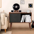 Mobile grande per dischi in vinile, capacità 300 album, supporto giradischi con stazione di ricarica e porte USB, tavolino per giradischi
