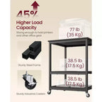 VASAGLE Supporto per Stampante, Carrello Porta Stampante, Tavolino Sottoscrivania, Mobile con Rotelle Bloccabili, Struttura in Acciaio, per Ufficio, Scaffale a 3 Livelli