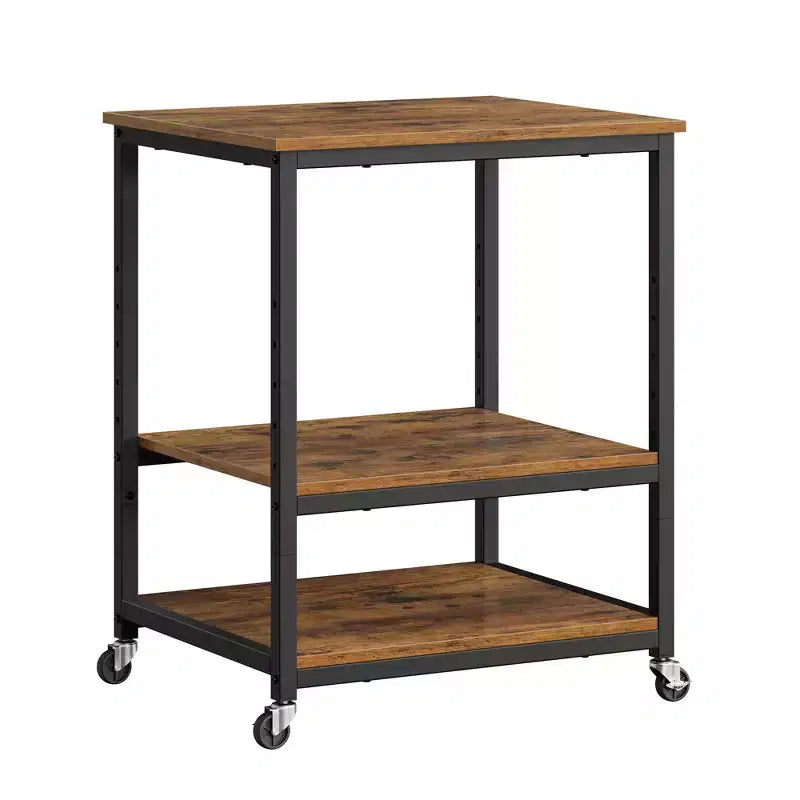 VASAGLE Supporto per Stampante, Carrello Porta Stampante, Tavolino Sottoscrivania, Mobile con Rotelle Bloccabili, Struttura in Acciaio, per Ufficio, Scaffale a 3 Livelli