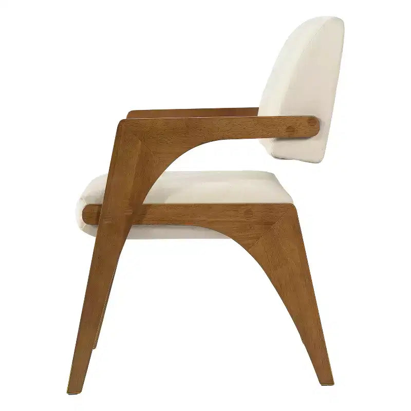 Sedia da pranzo imbottita Christopher Knight Home in legno di gomma stile Mid-Century moderno con schienale