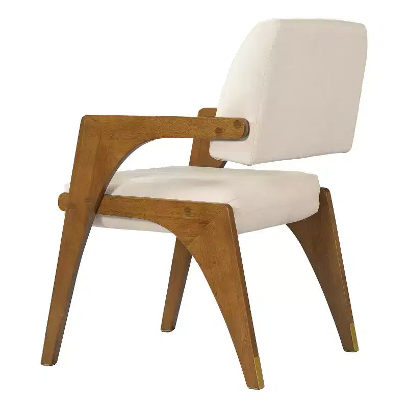 Sedia da pranzo imbottita Christopher Knight Home in legno di gomma stile Mid-Century moderno con schienale