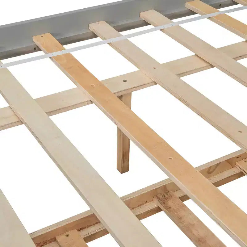 VECELO Letto a piattaforma singolo con rotelle e testiera portaoggetti, base letto con doghe in legno per piccoli spazi