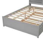 VECELO Letto a piattaforma singolo con rotelle e testiera portaoggetti, base letto con doghe in legno per piccoli spazi
