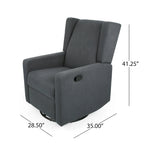 Poltrona reclinabile girevole con base a slitta, sedia regolabile con rivestimento imbottito