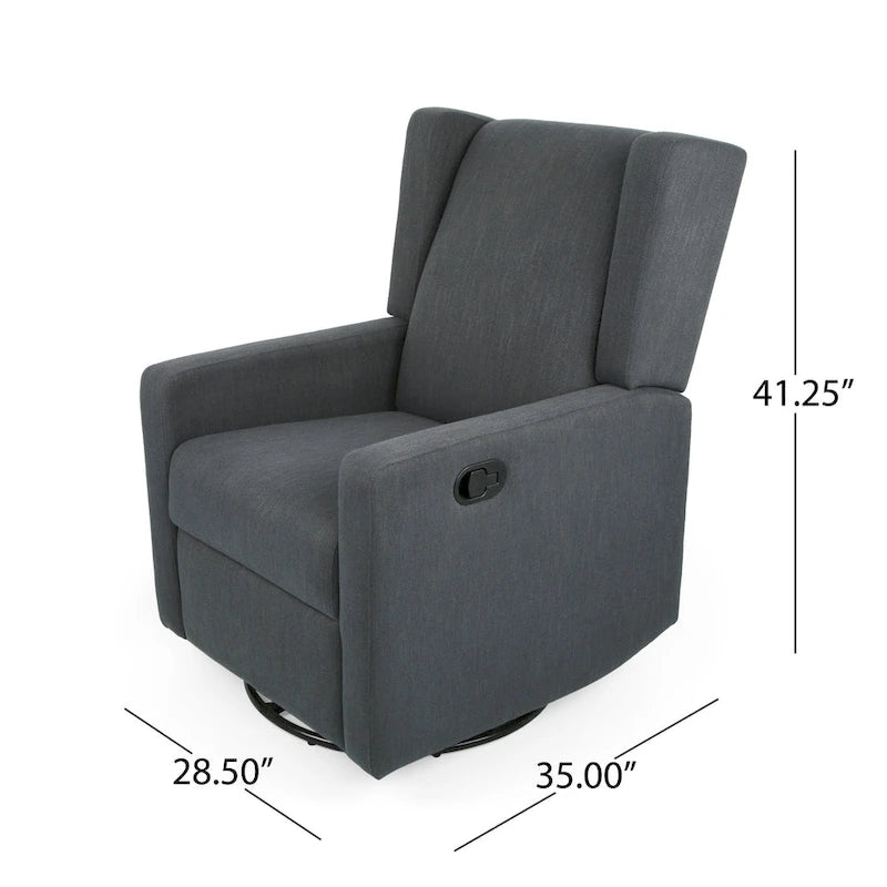 Poltrona reclinabile girevole con base a slitta, sedia regolabile con rivestimento imbottito
