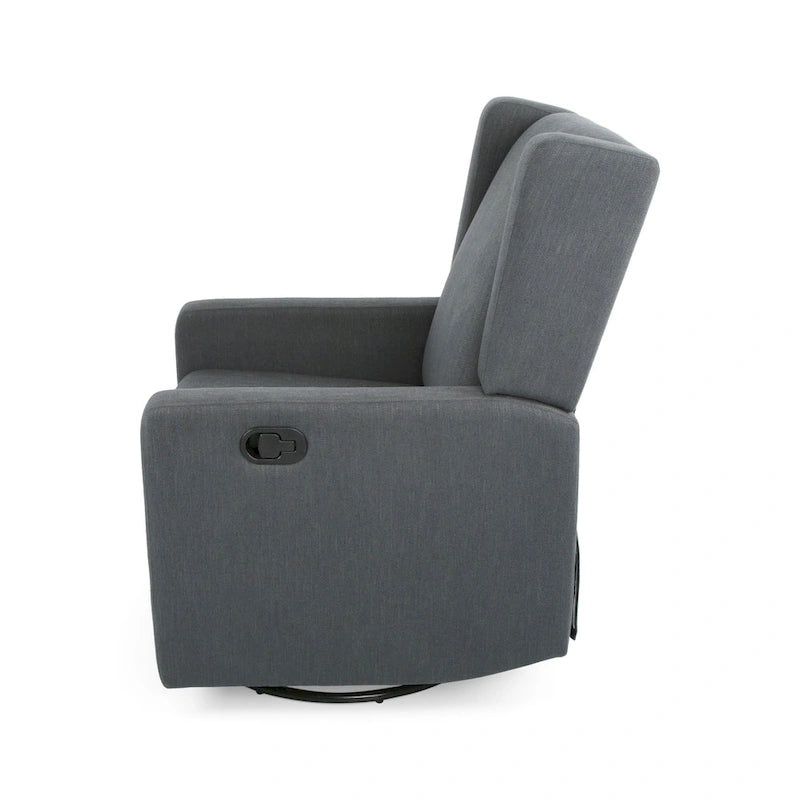 Poltrona reclinabile girevole con base a slitta, sedia regolabile con rivestimento imbottito