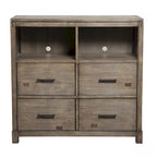 Mobile Porta TV con Ripiani Aperti in Legno Massello Marrone 42" - 40 x 41.5 x 18