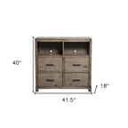 Mobile Porta TV con Ripiani Aperti in Legno Massello Marrone 42" - 40 x 41.5 x 18