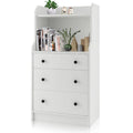Cassettiera a 3 cassetti, organizer contenitore in legno alto 44 cm con 2