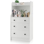 Cassettiera a 3 cassetti, organizer contenitore in legno alto 44 cm con 2