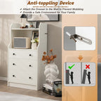 Cassettiera a 3 cassetti, organizer contenitore in legno alto 44 cm con 2