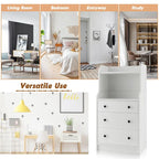 Cassettiera a 3 cassetti, organizer contenitore in legno alto 44 cm con 2