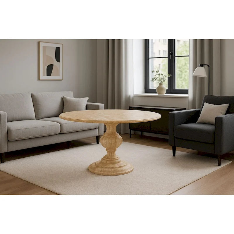 Tavolo da pranzo rotondo moderno Mangolia Solidwood da 48 pollici