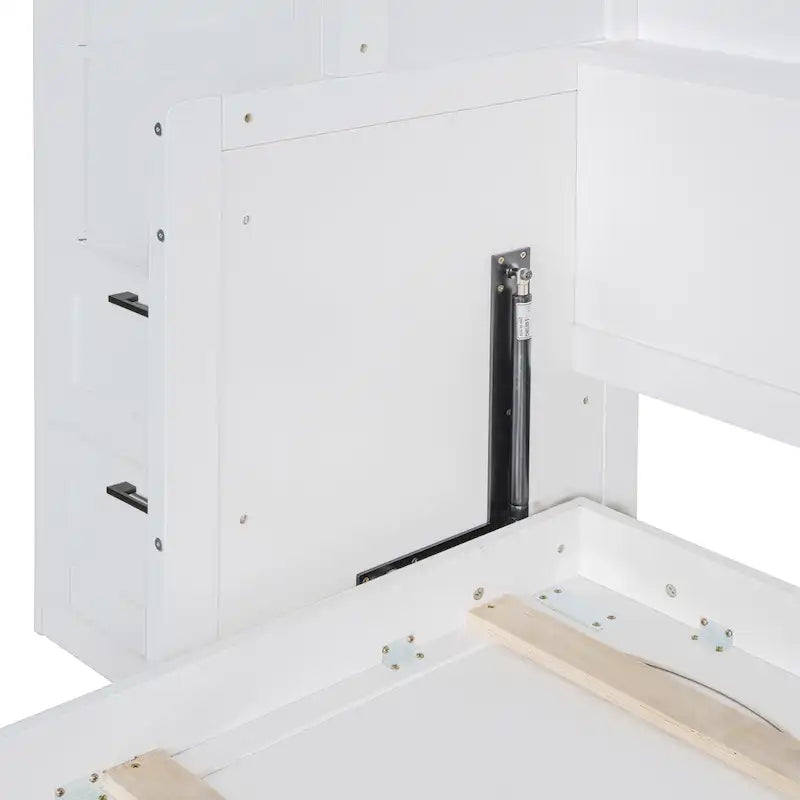 Letto a scomparsa Queen Size con armadio, scrivania, cassetti e mensole