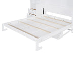 Letto a scomparsa Queen Size con armadio, scrivania, cassetti e mensole