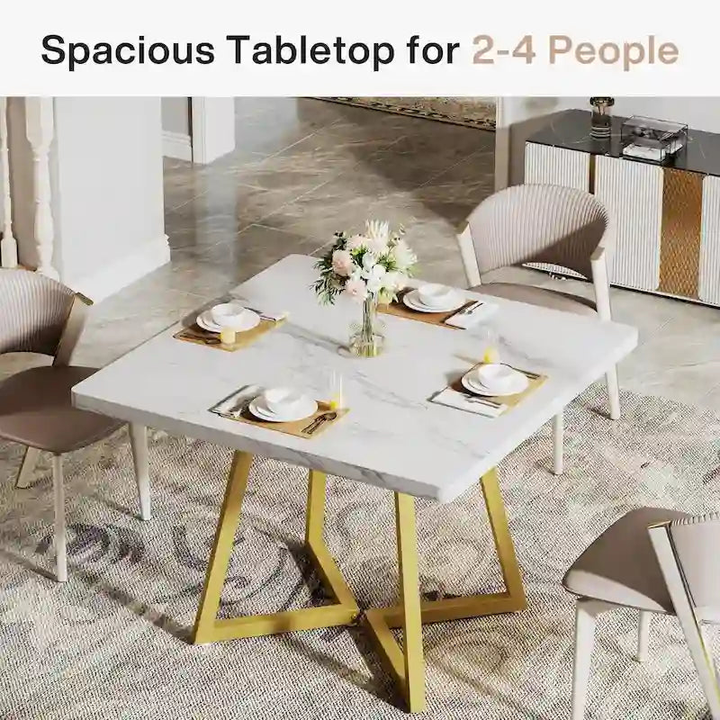 Tavolo da pranzo quadrato industriale da 31,5 pollici con base in metallo