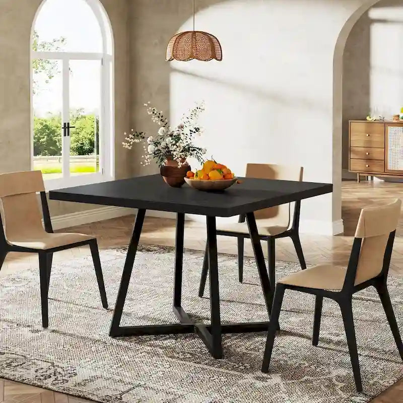 Tavolo da pranzo quadrato industriale da 31,5 pollici con base in metallo