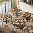 Tavolo da pranzo quadrato industriale da 31,5 pollici con base in metallo