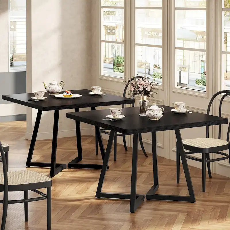 Tavolo da pranzo quadrato industriale da 31,5 pollici con base in metallo
