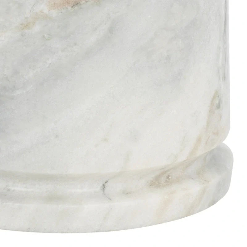Tavolino d'appoggio rotondo alto in marmo Ghicu di SAFAVIEH Couture - 55,8 cm L x 53,3 cm P x 61 cm A - 53,3x53,3x61 cm
