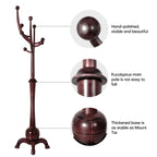 Appendiabiti da terra "ramo d'albero" in legno di gomma con 8 ganci - 24,5L x 70,87H