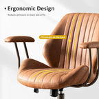 Sedia da ufficio ergonomica in tessuto scamosciato con supporto lombare