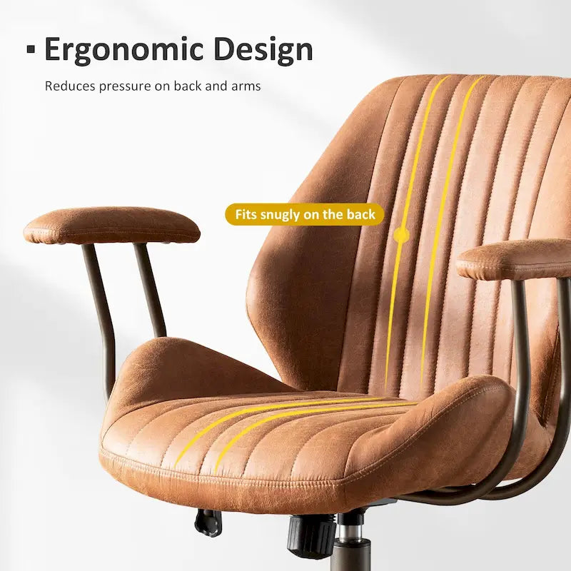 Sedia da ufficio ergonomica in tessuto scamosciato con supporto lombare