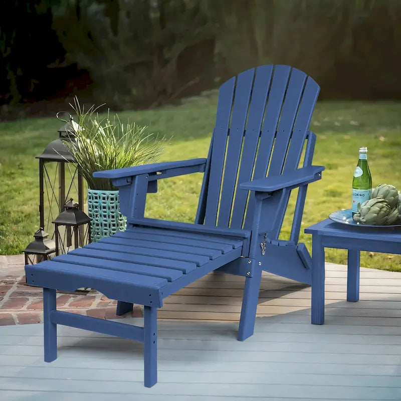 Sedia Adirondack Pieghevole e Regolabile Vrakae con Pouf
