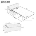 Divano letto pieghevole estraibile a forma di pouf singolo con materasso, letto per gli ospiti convertibile, divano letto rivestito in PU