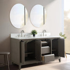 Mobile da Bagno Vanity Art con Lavabo in Ceramica e Top in Marmo Ricomposto