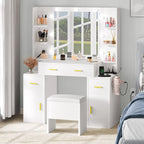 Toeletta con prese incorporate e specchio illuminato, 55,1A x 43,3L x 15,74P