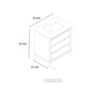 Mobile da Bagno Vanity Art con Lavabo in Ceramica e Top in Marmo Ricomposto