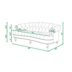 La Rosa 84 Mid-Century Modern Velvet Upholstered Chesterfield Tufted Sofa