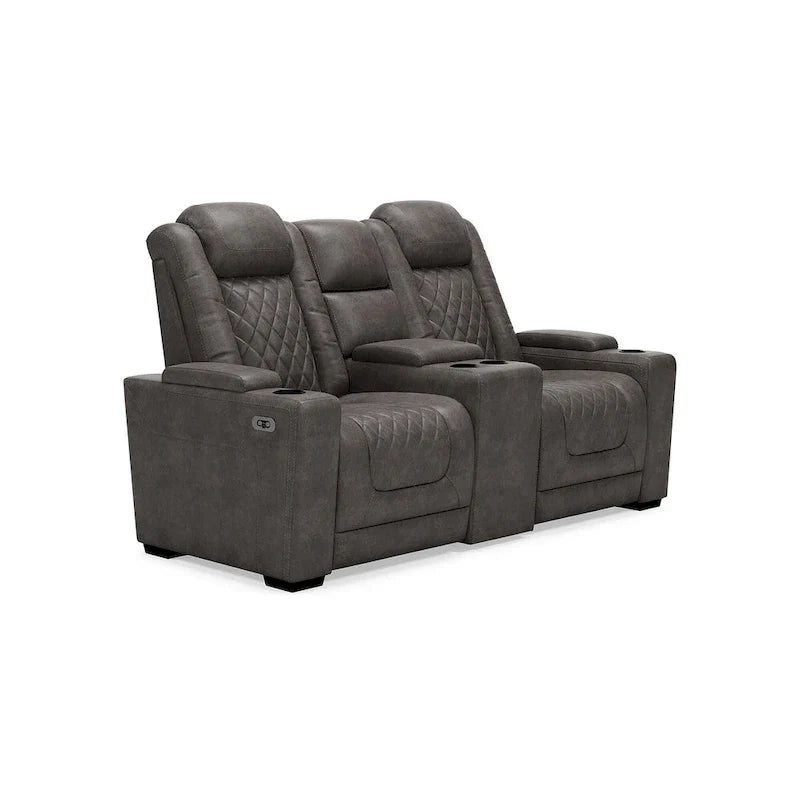 Divanetto reclinabile elettrico Signature Design by Ashley HyllMont grigio con consolle - 71.75 L x 39 P x 44 A