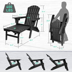Sedia Adirondack Pieghevole e Regolabile Vrakae con Pouf
