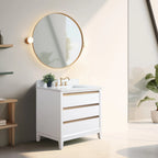 Mobile da Bagno Vanity Art con Lavabo in Ceramica e Top in Marmo Ricomposto