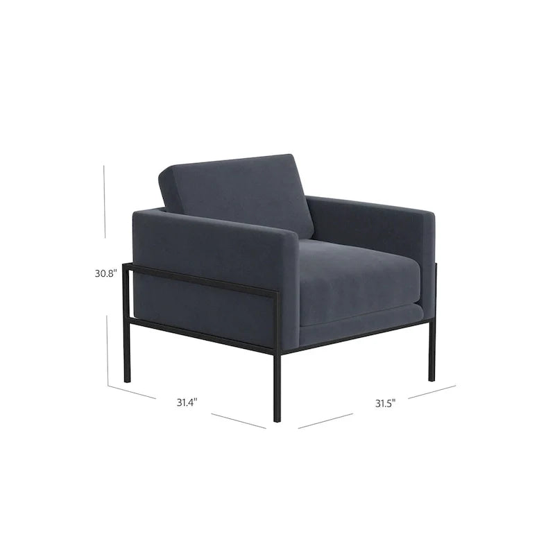 HomePop Modern Upholstered Club Chair w/Metal Frame