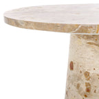 Tavolino d'appoggio rotondo alto in marmo Ghicu di SAFAVIEH Couture - 55,8 cm L x 53,3 cm P x 61 cm A - 53,3x53,3x61 cm
