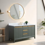 Mobile da Bagno Vanity Art con Lavabo in Ceramica e Top in Marmo Ricomposto