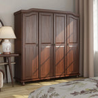 Palace Imports Armadio Kyle a 4 Ante in 100% Legno Massello con Ante in Legno Massello o a Specchio