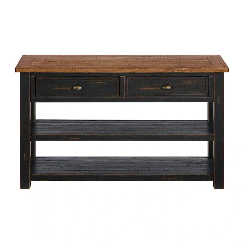 The Gray Barn Downington Consolle da Divano in Legno Massello a 2 Cassetti
