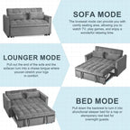 Divanetto Futon Moderno in Velluto con Schienale Reclinabile e Tasche, 2 Posti - Grigio Scuro / Grigio Chiaro / Blu / Nero