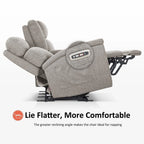 MCombo 60.2 Power Loveseat Recliner Sofa with Massage and Dual Heating, Adjustable Headrest, USB & Type C Port, Fabric