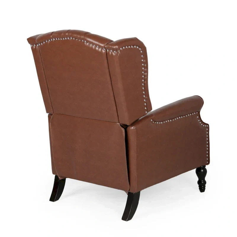 Poltrona reclinabile Walter Brown in pelle rigenerata di Christopher Knight Home