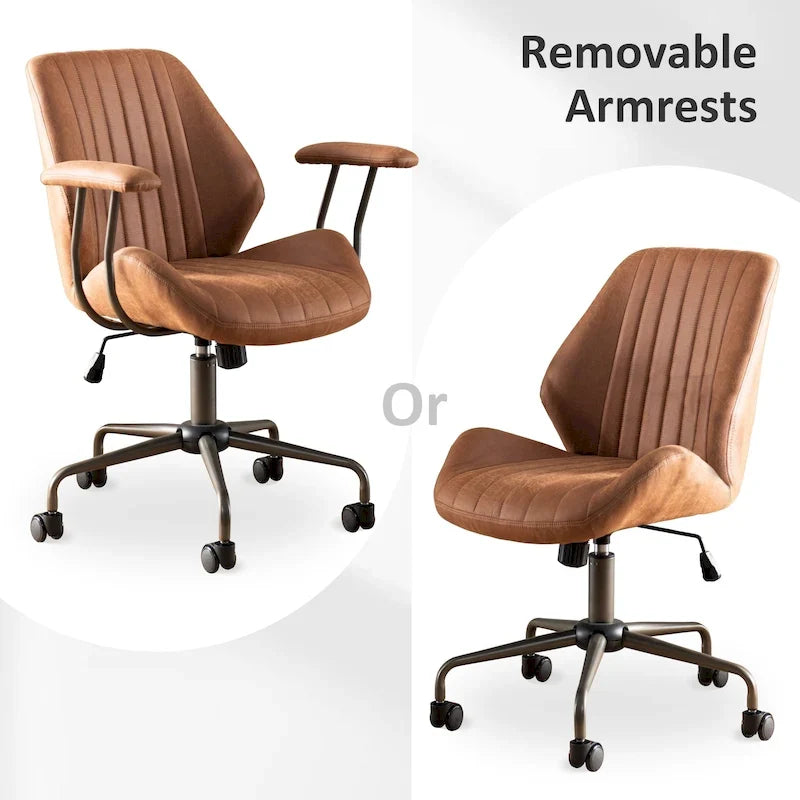 Sedia da ufficio ergonomica in tessuto scamosciato con supporto lombare