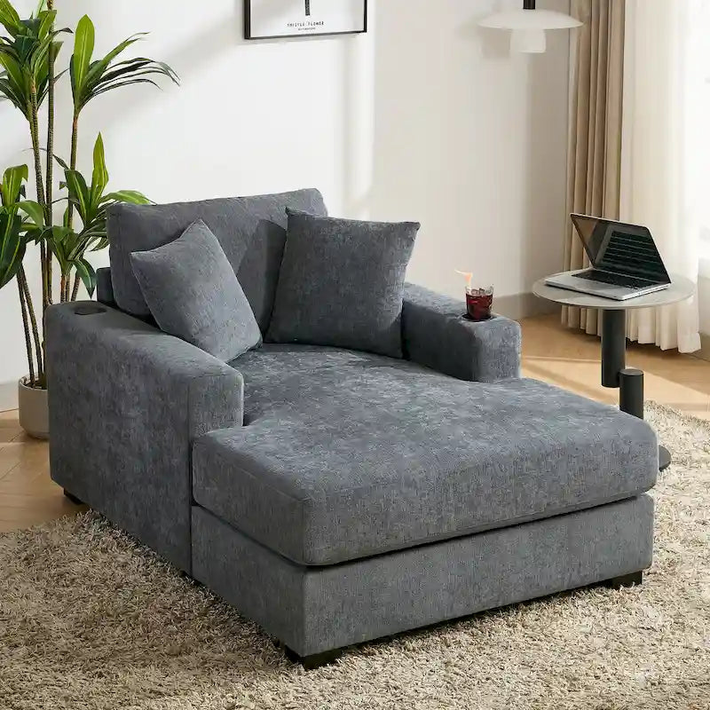 Chaise longue oversize a tre misure con cuscini