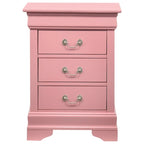 Comodino in legno a 3 cassetti
